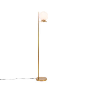 Art Deco floor lamp gold and opal glass – Flore