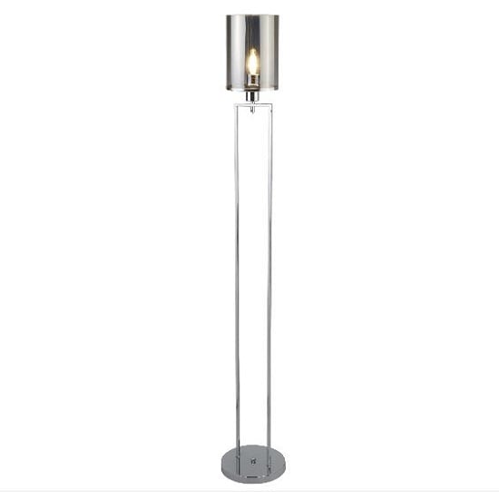 Catalina Chrome Floor Lamp In Smoked Glass Shades