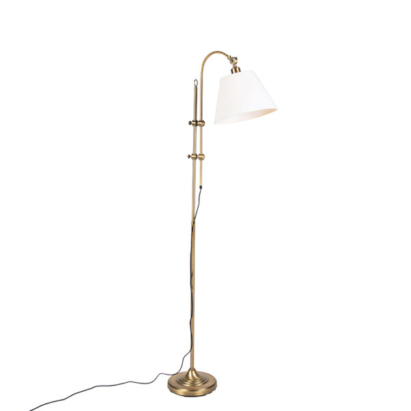 Classic Floor Lamp Bronze with White Shade - Ashley