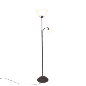 Classic brown floor lamp with reading lamp – Dallas