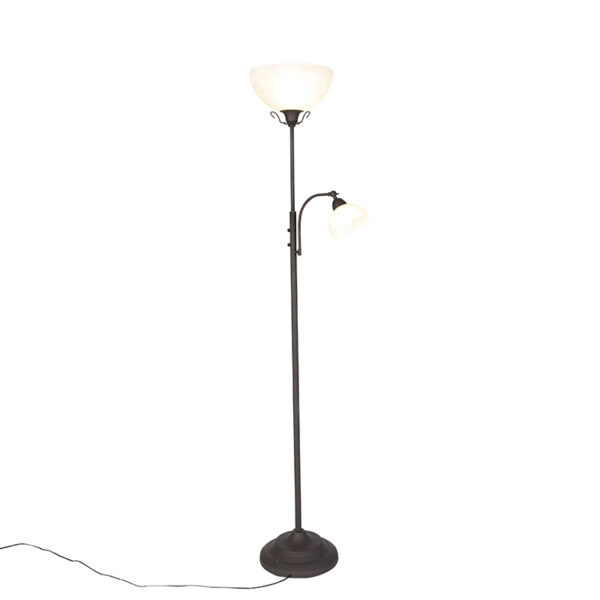 Classic floor lamp brown with reading lamp - Dallas