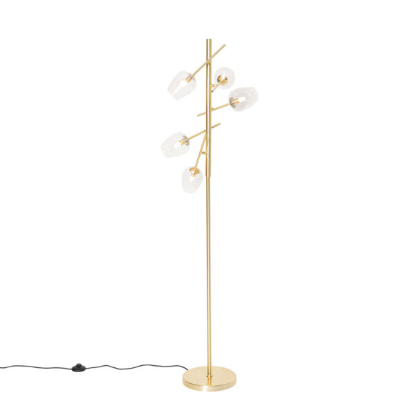 Classic floor lamp gold with glass - Elien