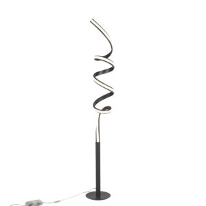 Design floor lamp black incl. LED and dimmer – Twisted
