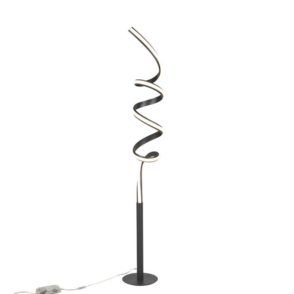 Design floor lamp black incl. LED and dimmer - Twisted