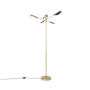 Design floor lamp black with gold 3-light – Sinem