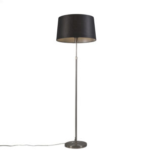 Floor Lamp Steel with 45cm Black Shade – Parte