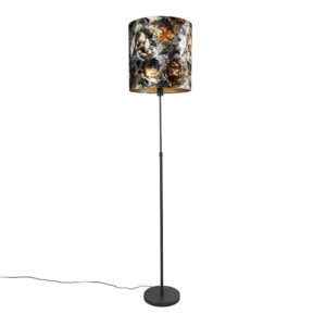 Floor lamp black floral design 40 cm adjustable – Parte