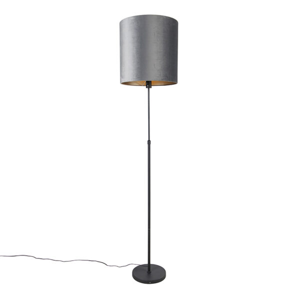 Floor lamp black shade gray 40 cm adjustable - Parte