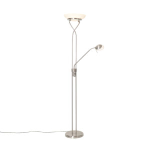 Floor lamp steel incl. LED and dimmer with reading lamp – Empoli