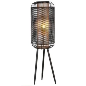 Industrial Large Floor Lamp In Black And Gold