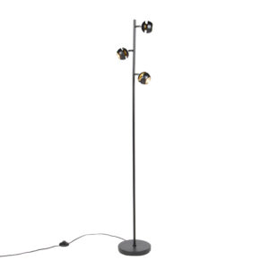Modern Floor Lamp 3 Black with Gold – Buell Deluxe