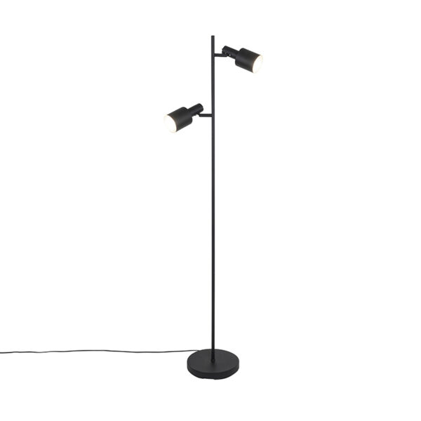 Modern floor lamp black 2-light - Stijn