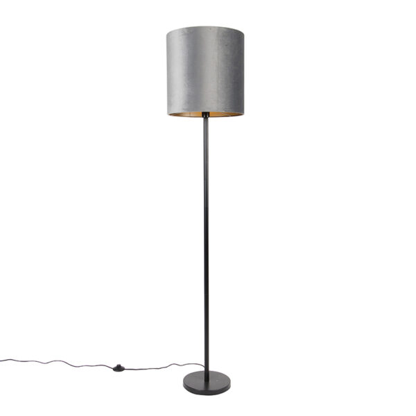 Modern floor lamp black shade gray 40 cm - Simplo
