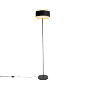 Modern floor lamp black with gold – Elif