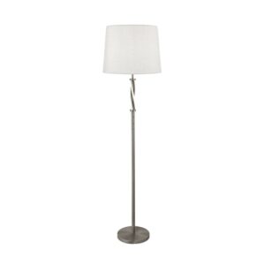 Vegas 1 Light Floor Lamp In Satin Silver And White