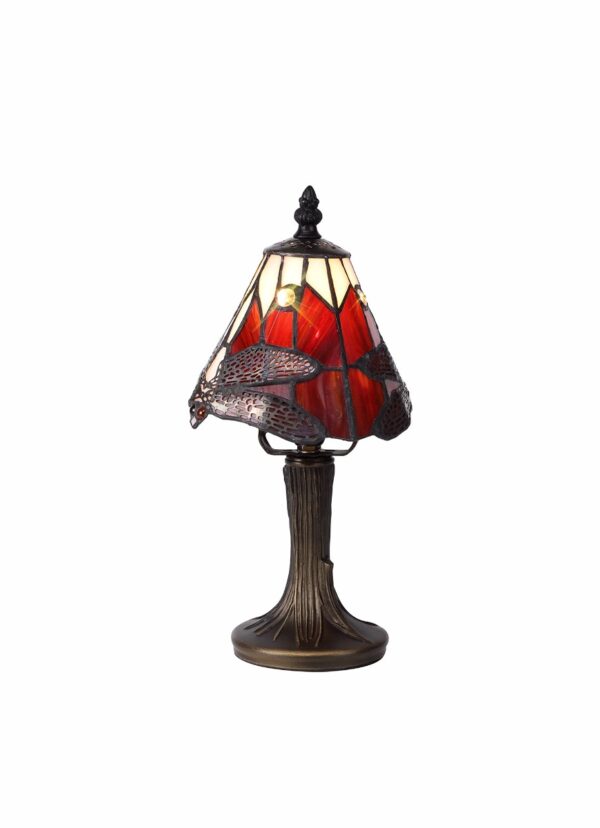 Bokmaal 33cm Table Lamp 1 Light in a Purple/Pink/Black/Gold/Red Finish and Clear Crystal