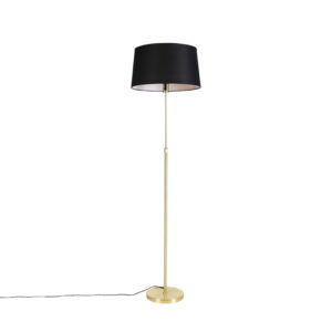 Floor Lamp Gold/Brass with 45cm Black Linen Shade – Parte