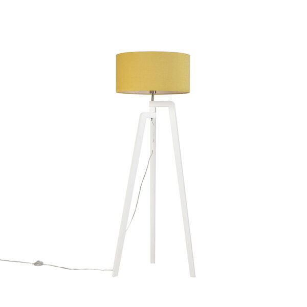 Modern floor lamp white with corn cap 50 cm - Puros