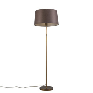 Floor Lamp Bronze with 45cm Brown Linen Shade - Parte