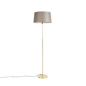 Floor Lamp Bronze with 45cm Taupe Linen Shade – Parte