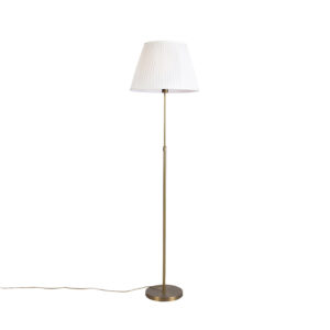 Floor Lamp Bronze with 45cm White Pleated Shade – Parte