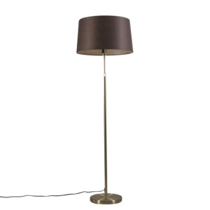 Floor lamp Gold/Brass with 45cm Brown Shade – Parte