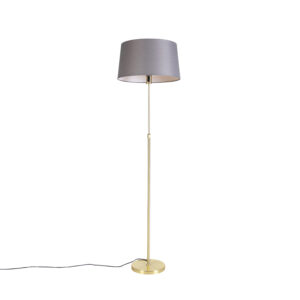 Floor lamp Gold/Brass with 45cm Grey Shade – Parte