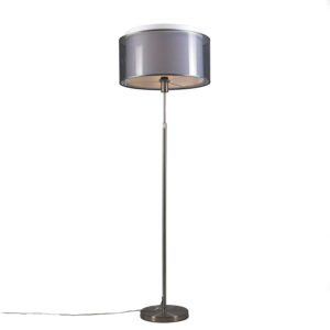 Floor lamp steel with black/white shade 45 cm adjustable – Parte