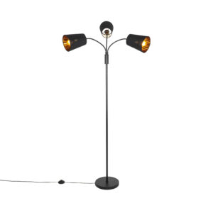 Modern floor lamp black 3-light - Carmen