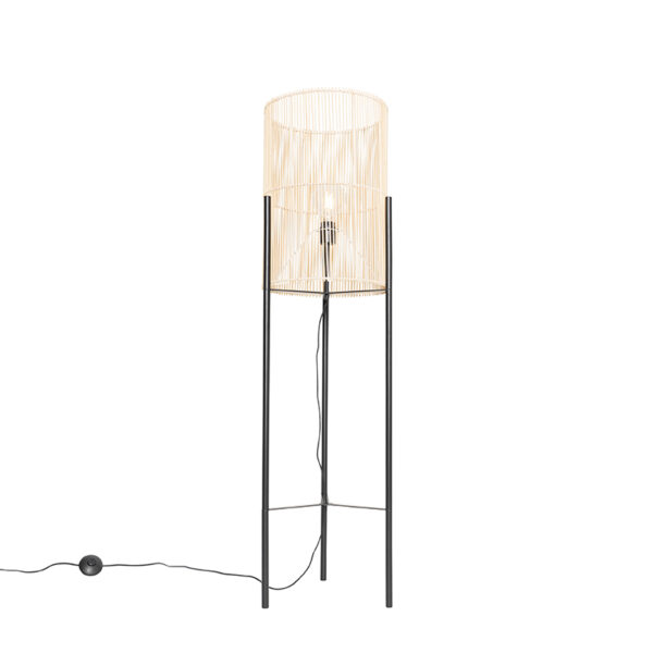 Scandinavian floor lamp bamboo - Natasja