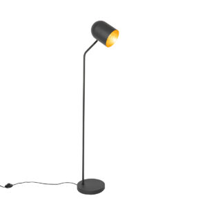 Modern floor lamp black with gold adjustable – Morik