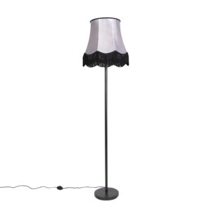 Classic floor lamp black with Granny B shade gray – Simplo