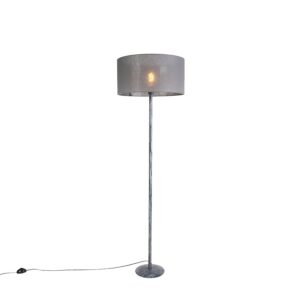 Modern Floor Lamp Weathered Grey with 50cm Grey shade – Simplo