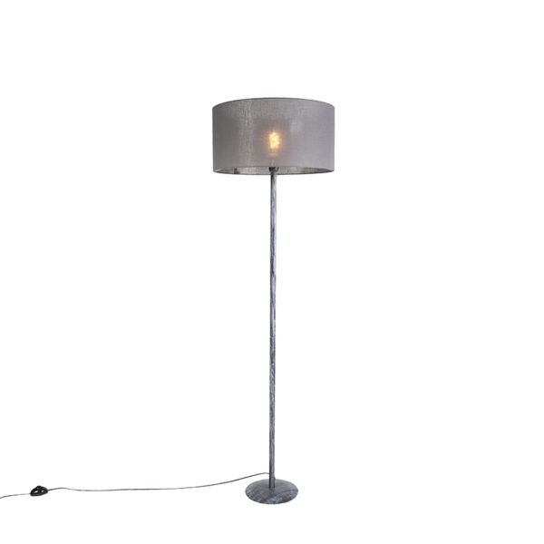Modern Floor Lamp Weathered Grey with 50cm Grey shade - Simplo