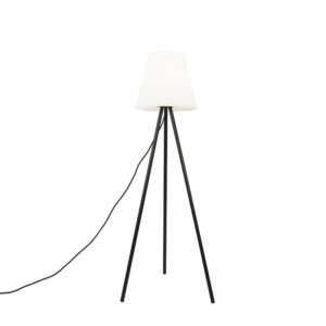 Modern outdoor lamp black with white shade IP65 – Virginia