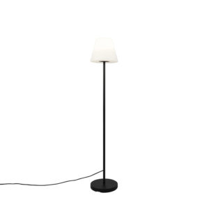 Outdoor floor lamp black with white shade IP65 25 cm - Virginia
