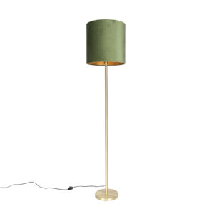 Botanical floor lamp brass with green shade 40 cm – Simplo