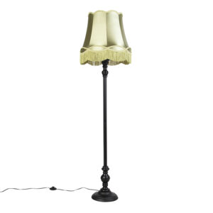 Floor Lamp Black with Green Granny Shade – Classico