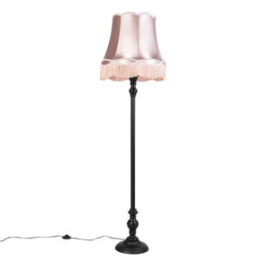 Floor Lamp Black with Rose Pink Granny Shade – Classico