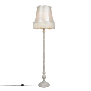 Floor Lamp Grey with 45cm Cream Granny Shade – Classico