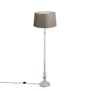 Floor Lamp Grey with 45cm Taupe Linen Shade – Classico