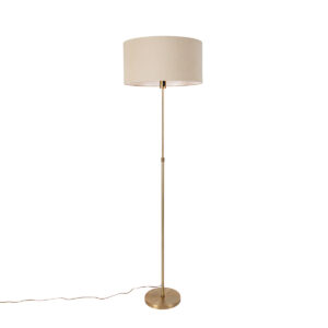 Floor lamp adjustable bronze with shade light brown 50 cm – Parte