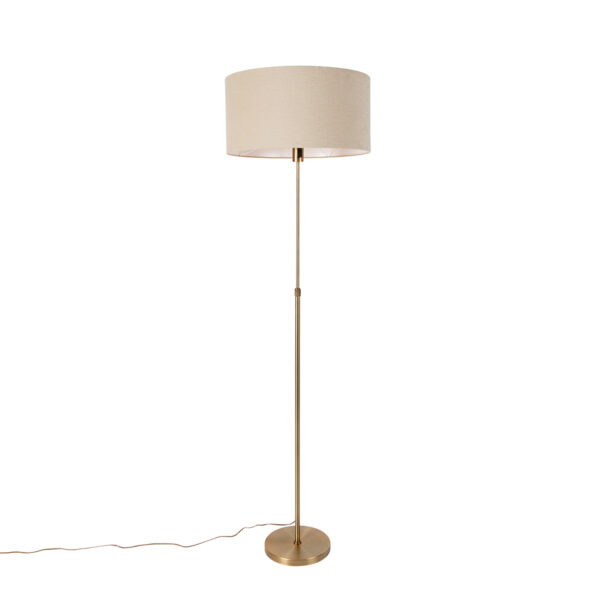Floor lamp adjustable bronze with shade light brown 50 cm - Parte