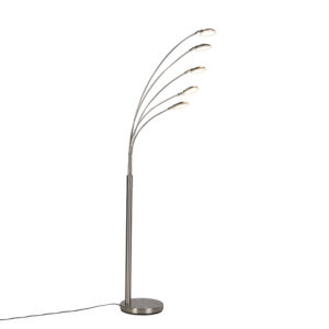 Floor lamp steel incl. LED with touch dimmer – Sixties Trento