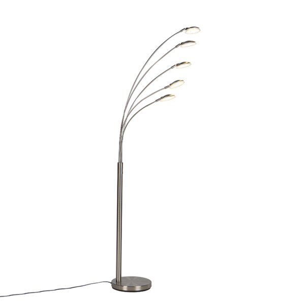 Floor lamp steel incl. LED with touch dimmer - Sixties Trento