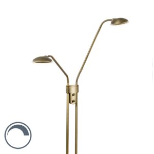 Modern floor lamp bronze with reading lamp incl. LED – Eva