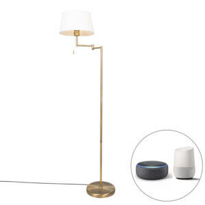 Smart classic floor lamp bronze with white incl. WiFi A60 – Ladas Fix