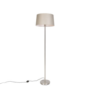 Modern Floor Lamp Steel with 45cm Taupe Shade – Simplo