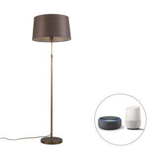 Smart floor lamp bronze with brown shade 45 cm incl. Wifi A60 – Parte