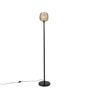 Design floor lamp black with gold 20 cm – Sarella